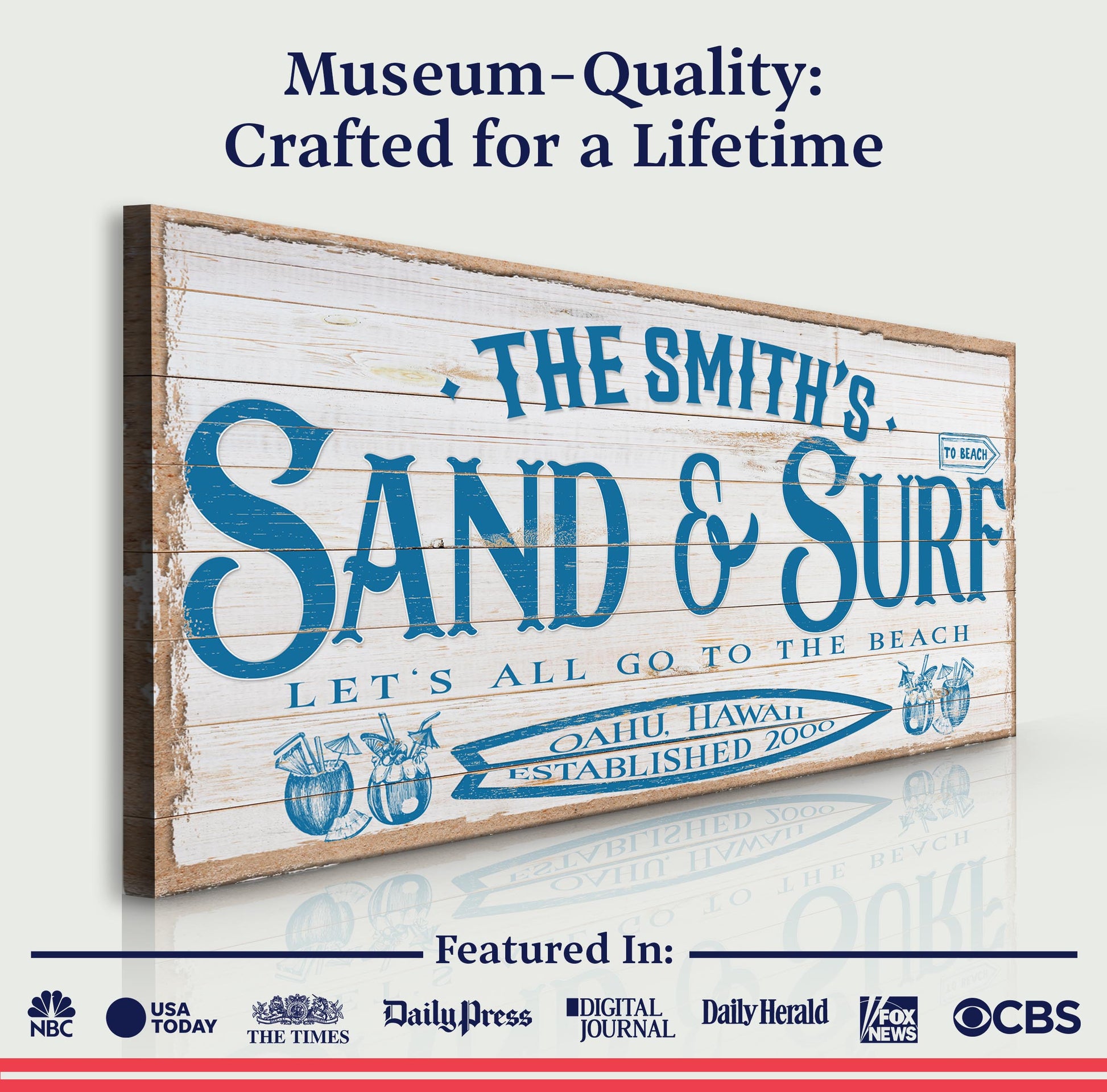 Sand & Surf Sign VIII Quality - Image by Tailored Canvases