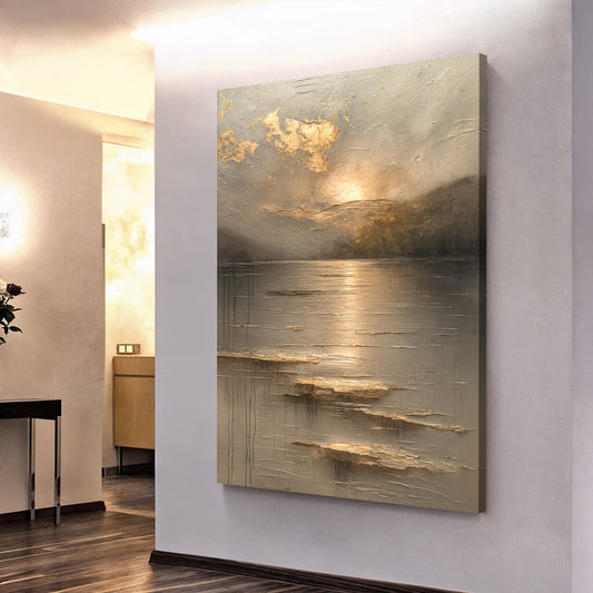 Golden Horizon Abstract Wall Art
