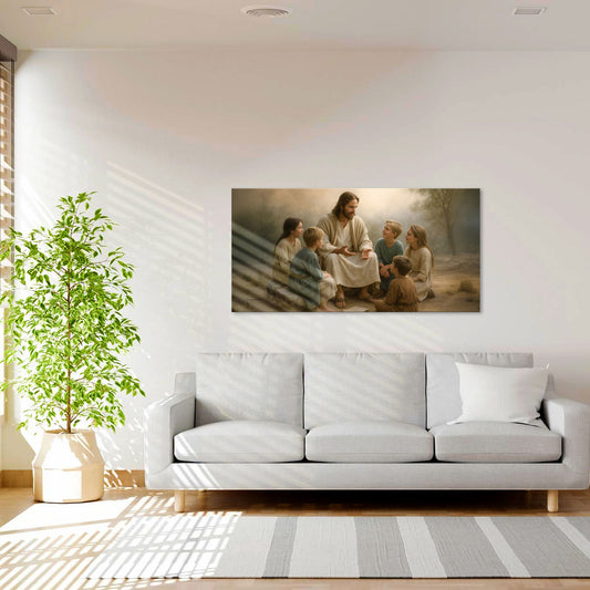 Jesus with Children Faith Wall Art III
