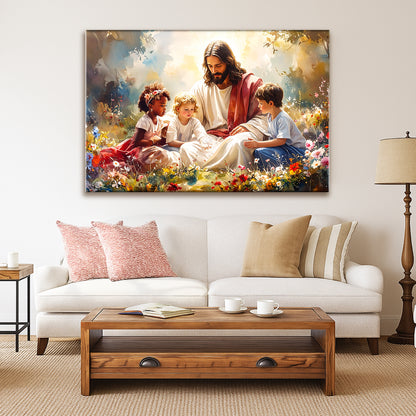 Jesus With Children Faith Wall Art VIII