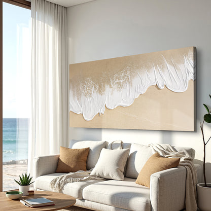 White Waves on Brown Sand Wall Art III