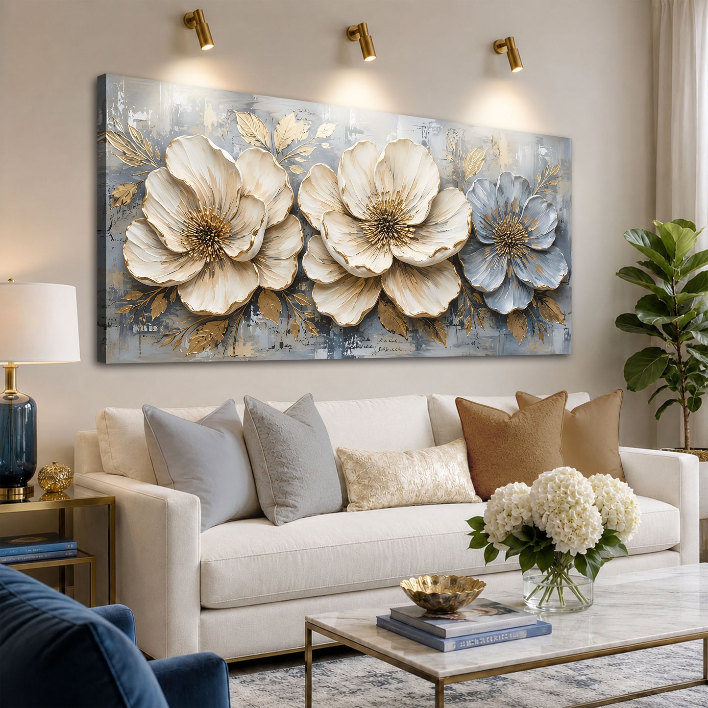 Golden Ivory Blossoms