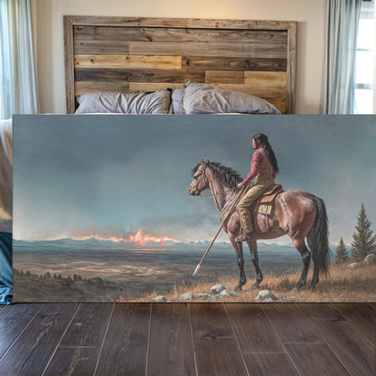 Warrior Watches The Storm Wall Art