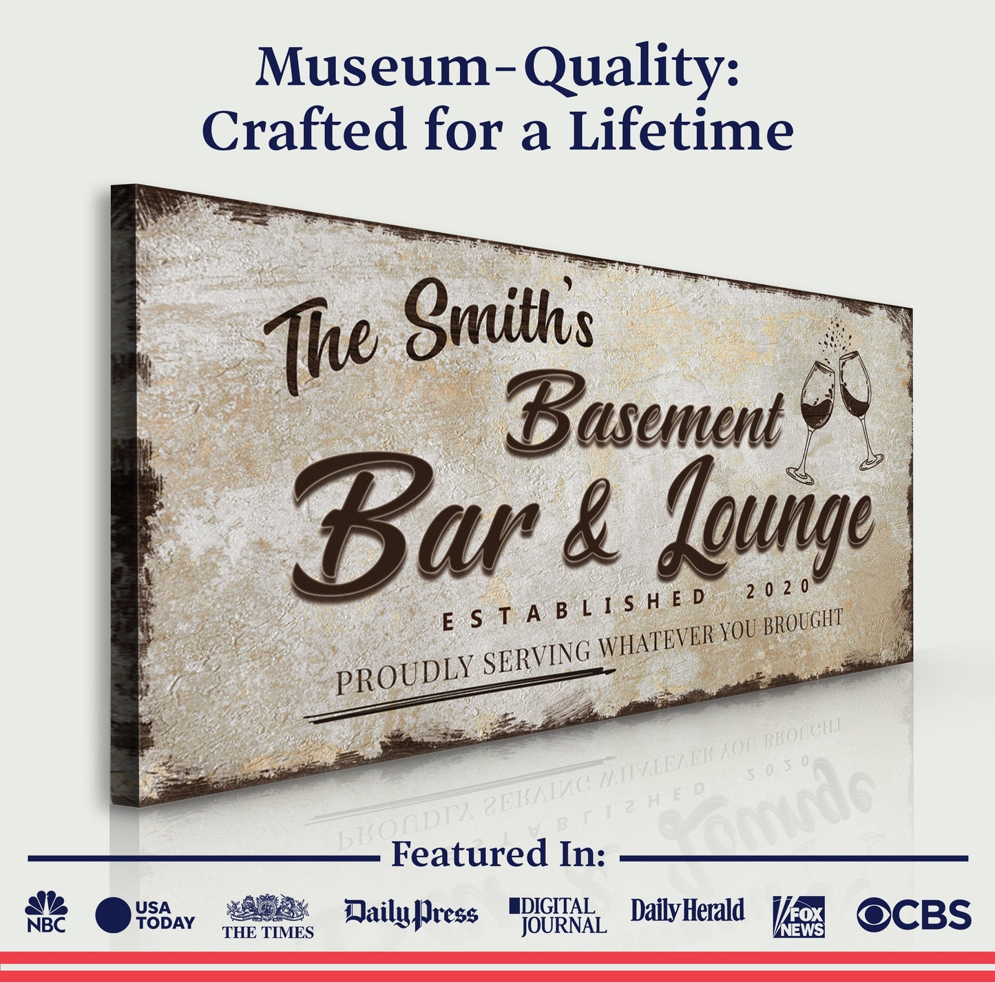Personalized Basement Bar Sign: Custom Bar Signs for Home Bar – Perfect Man Cave Wall Decor