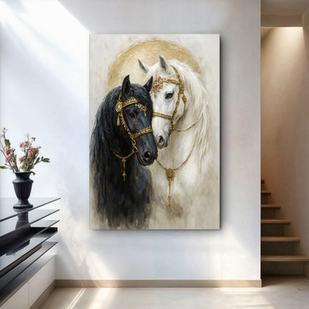 Yin And Yang Horse Embrace Wall Art
