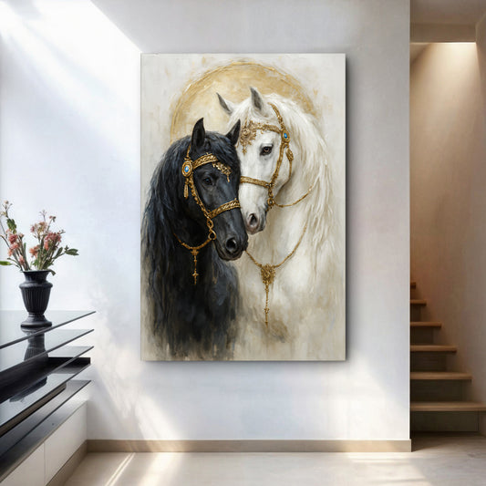 Yin And Yang Horse Embrace Wall Art