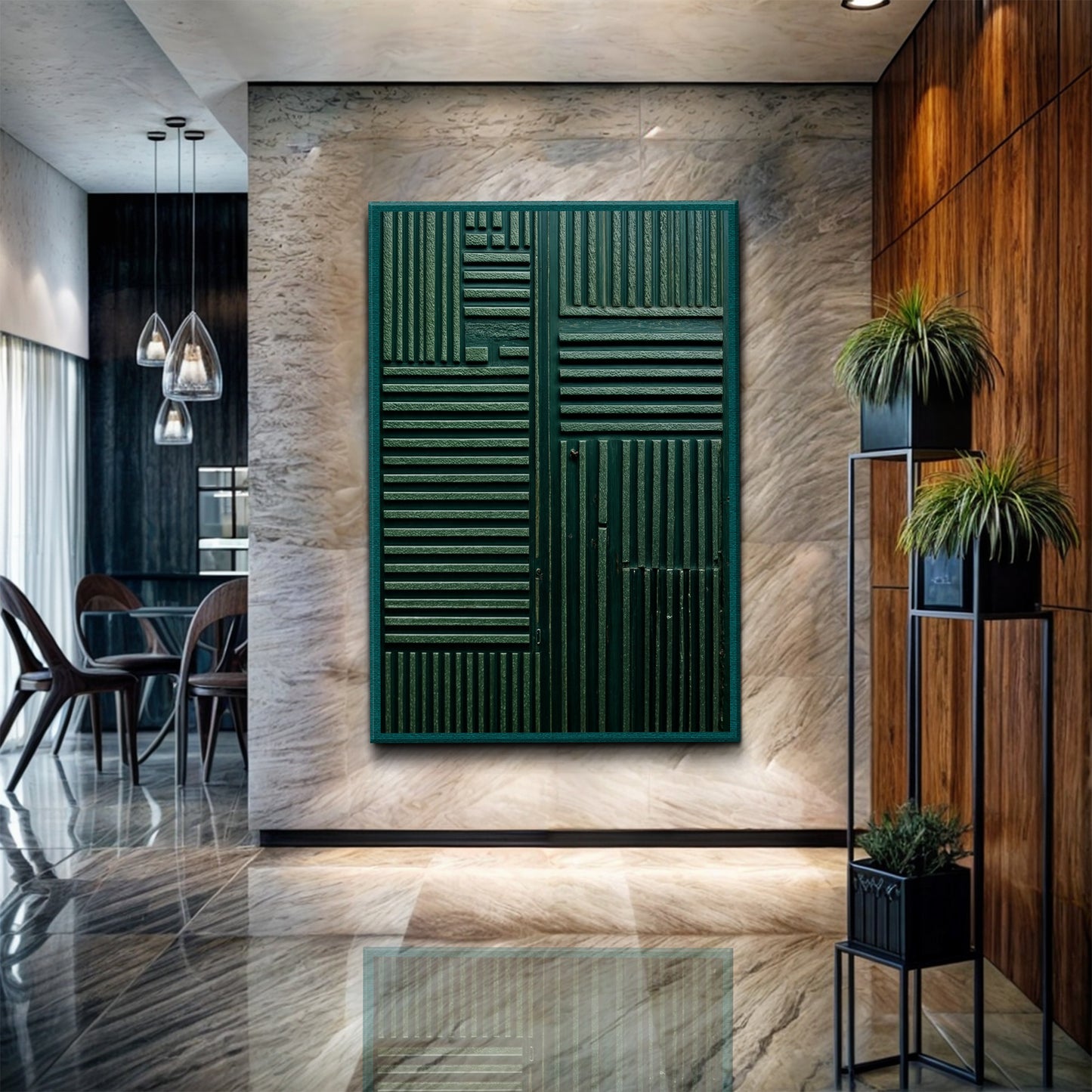 Green Abstract Patterns Wall Art