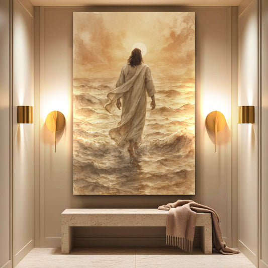 Jesus Christ Walking On Water Faith Wall Art VI