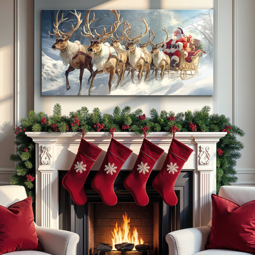 Santa’s Sleigh Ride Christmas Wall Art