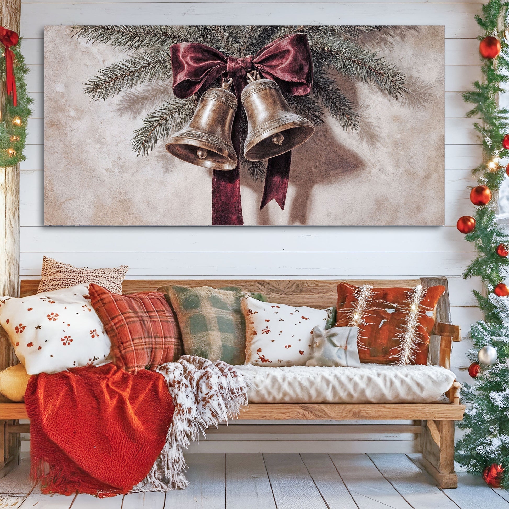 Vintage Christmas Bells Wall Art IV