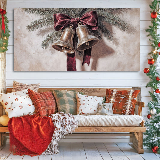Vintage Christmas Bells Wall Art IV