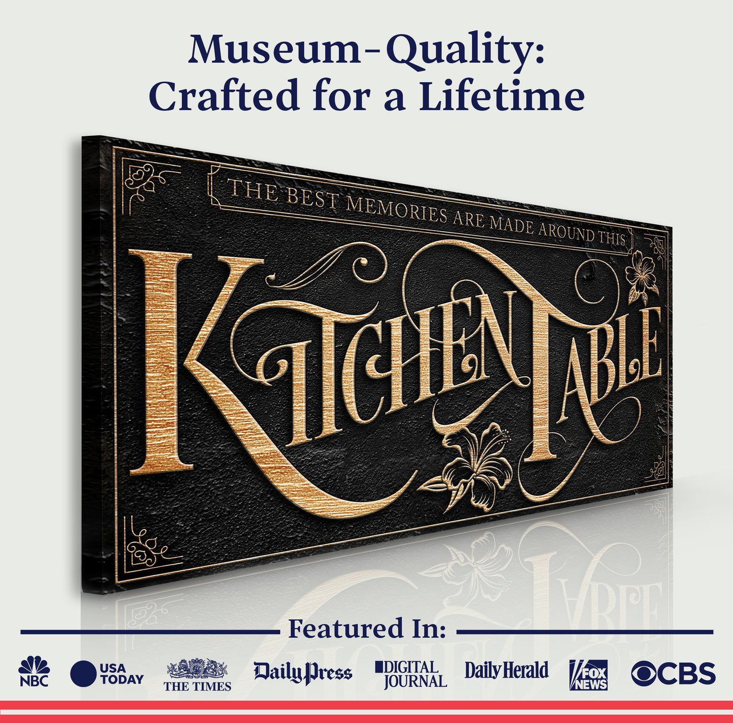 Kitchen Table Sign Quality - Image by Tailored Canvases