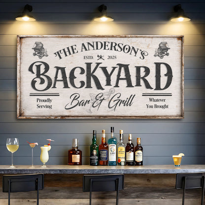 Vintage Bar And Grill Wall Sign