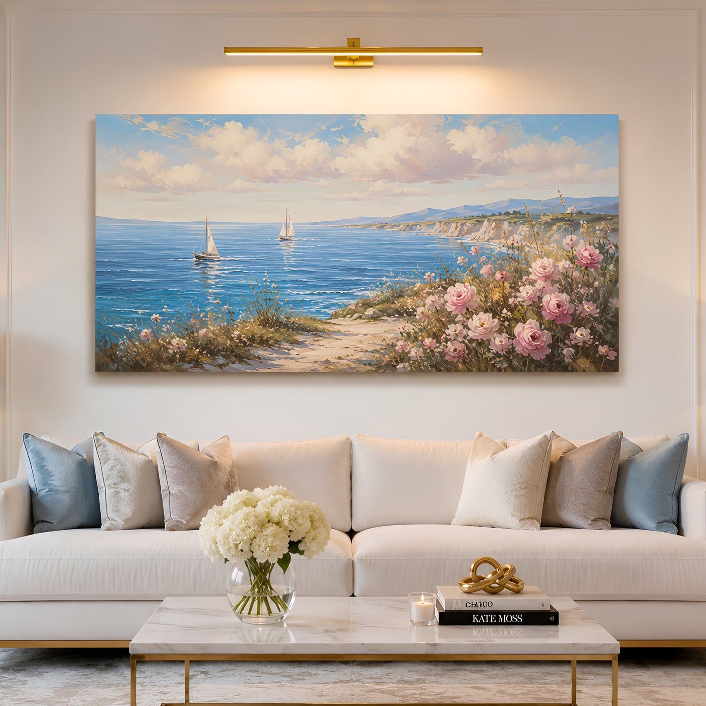 Blush Coast Sail Escape Wall Art