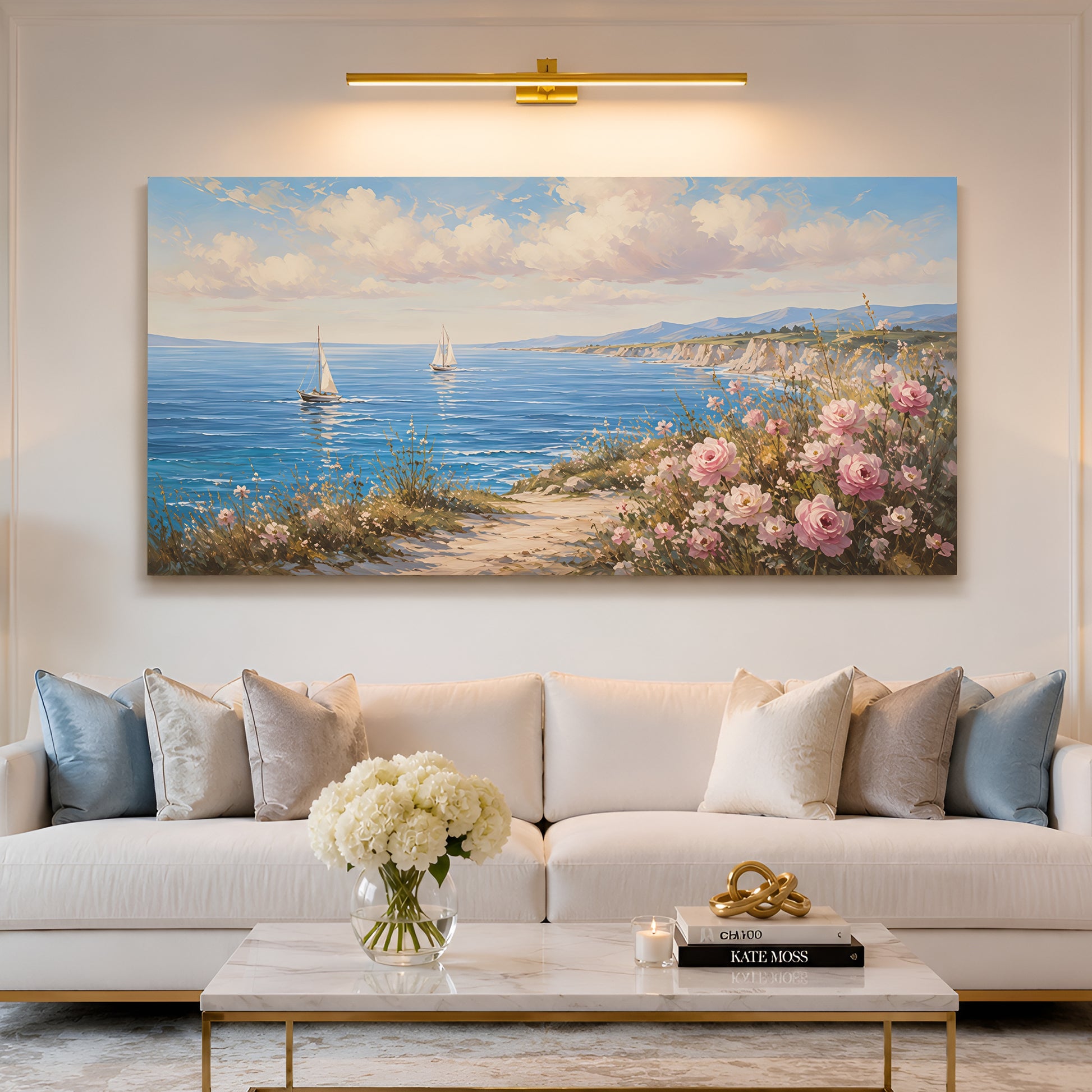 Blush Coast Sail Escape Wall Art