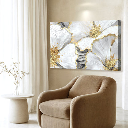 Golden Bloom Abstract Wall Art