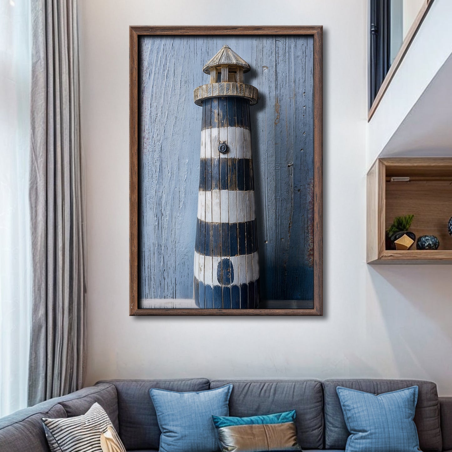 Wooden Lighthouse Coastal Wall Art