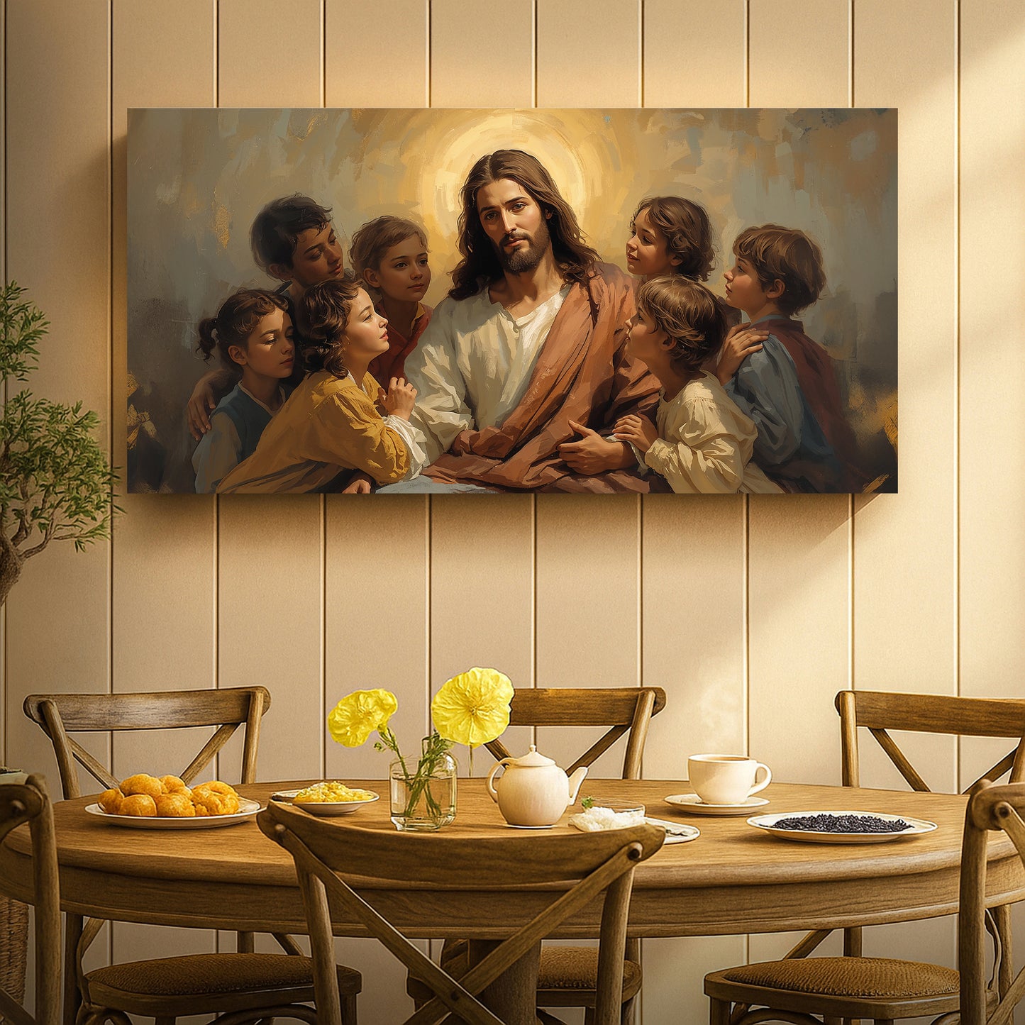Jesus and the Children Faith Wall Art II