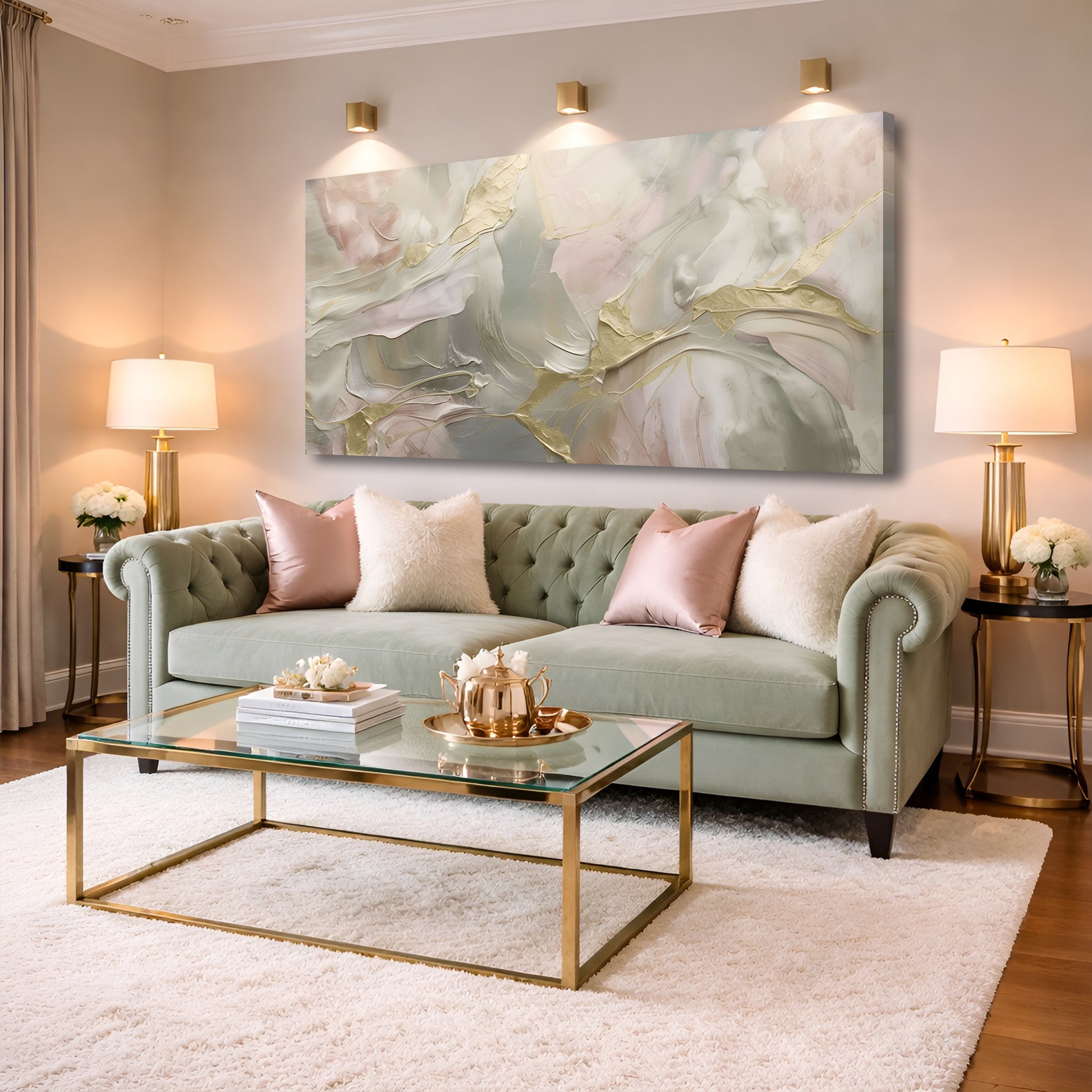 Whispered Gold Abstract Wall Art