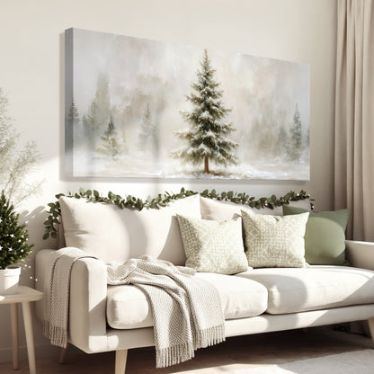 Snowy Christmas Tree Christmas Wall Art