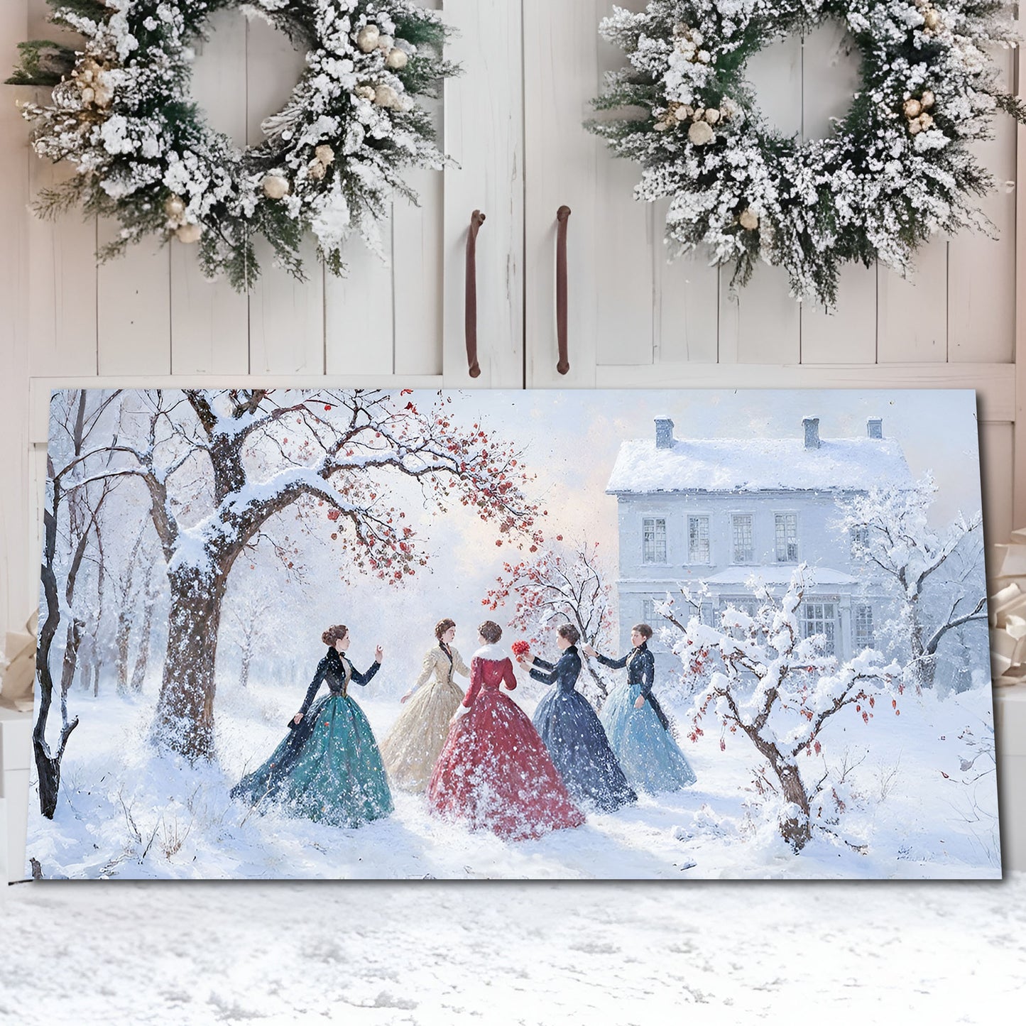 Little Women Abstract Christmas Wall Art