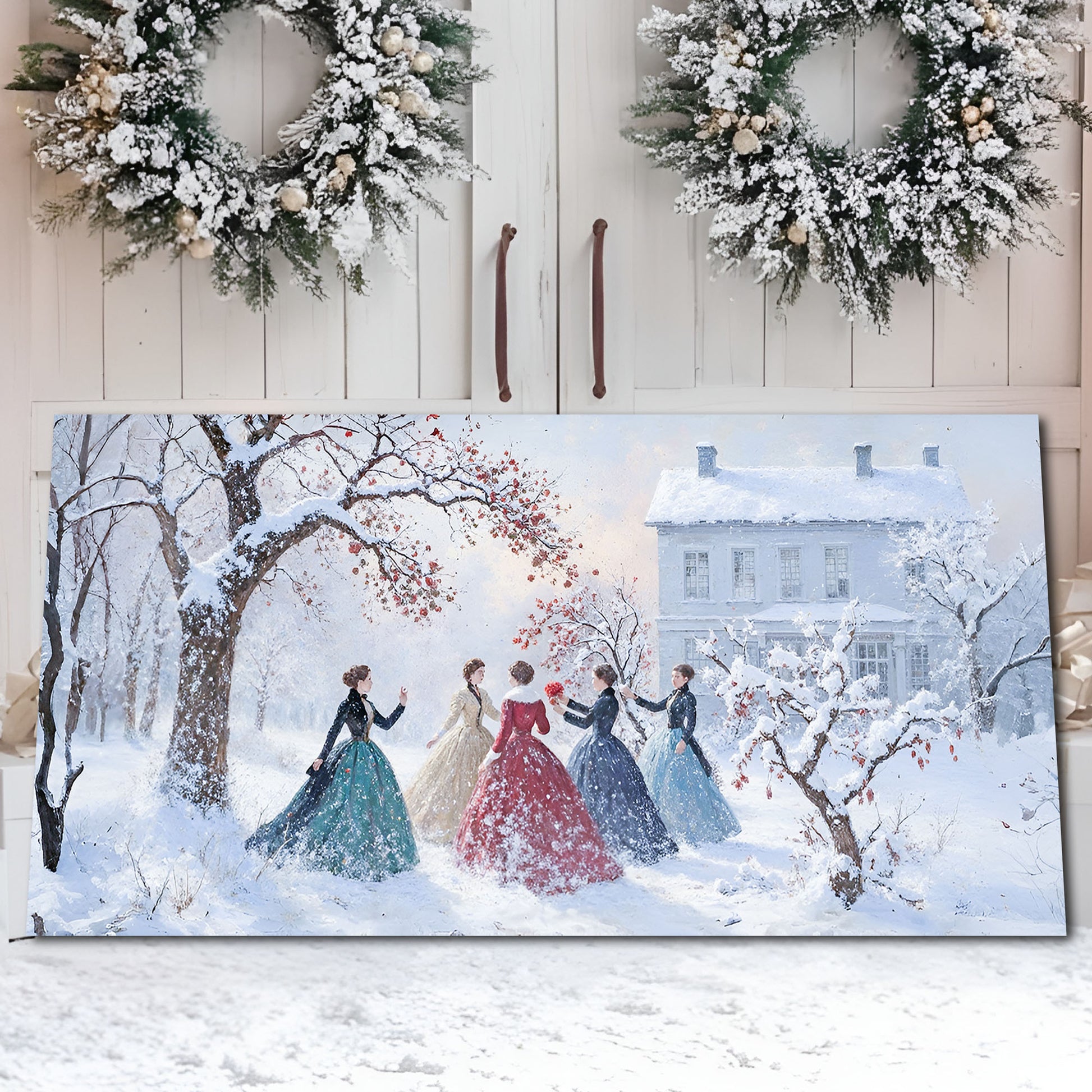 Little Women Abstract Christmas Wall Art