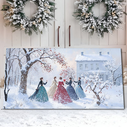Little Women Abstract Christmas Wall Art