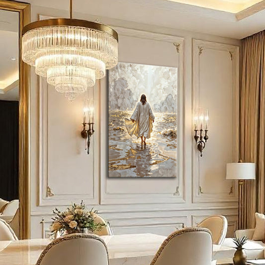 Jesus Christ Walking On Water Faith Wall Art IV