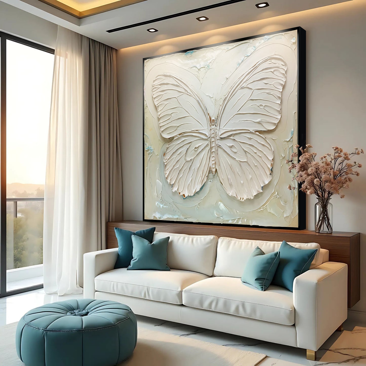 3D White Butterfly Wall Art