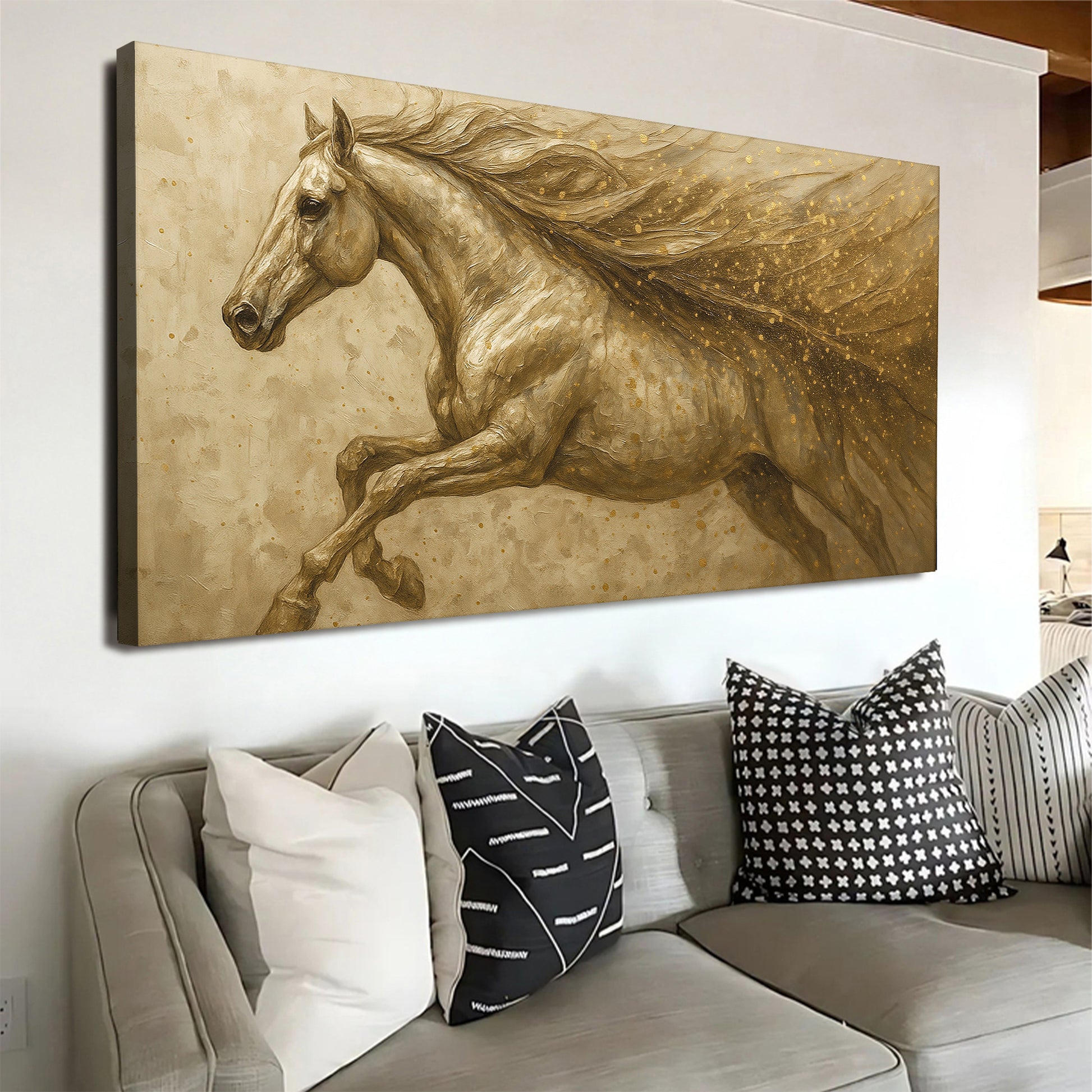 Gold Splash Horse Wall Art