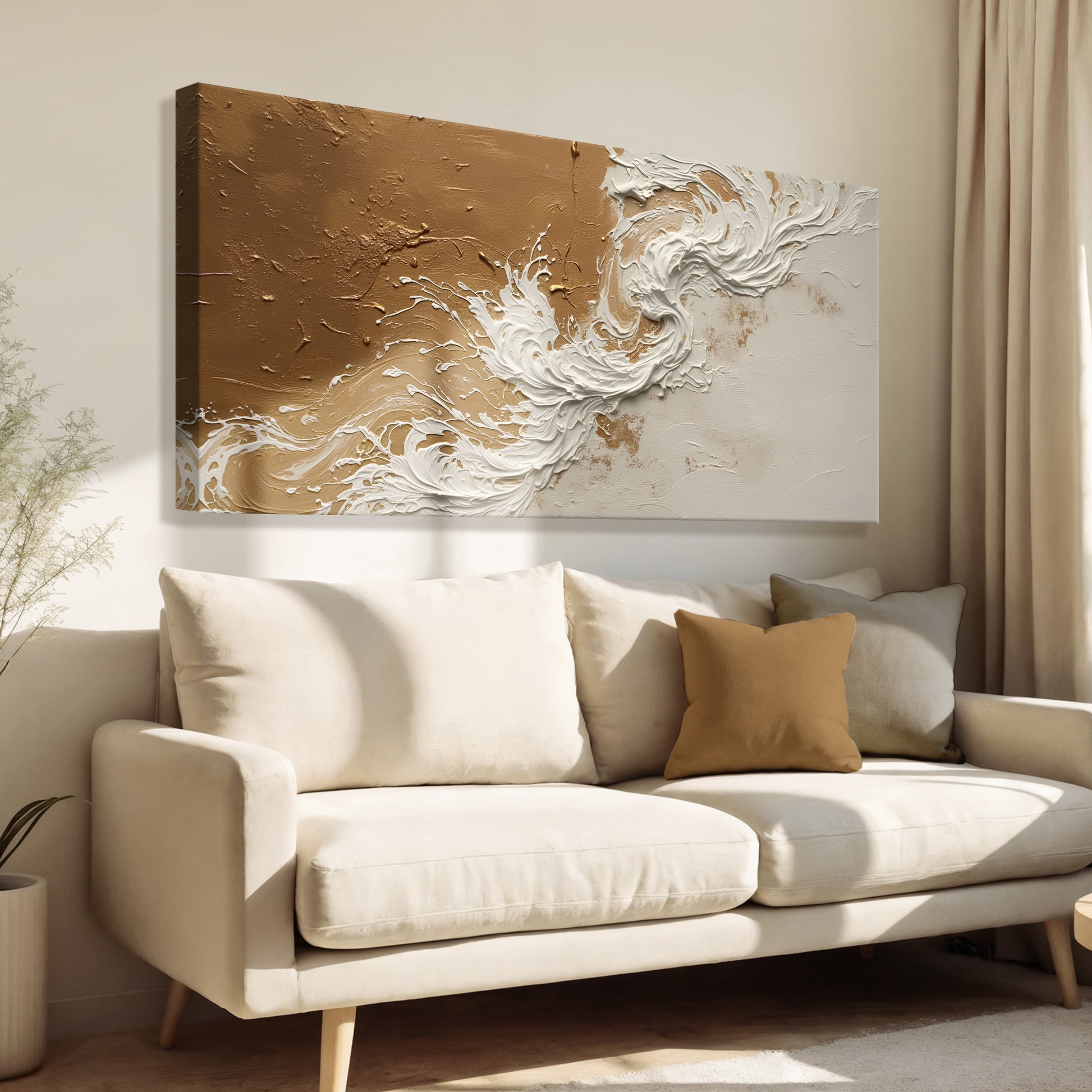 Minimalist Ocean Waves Abstract Wall Art