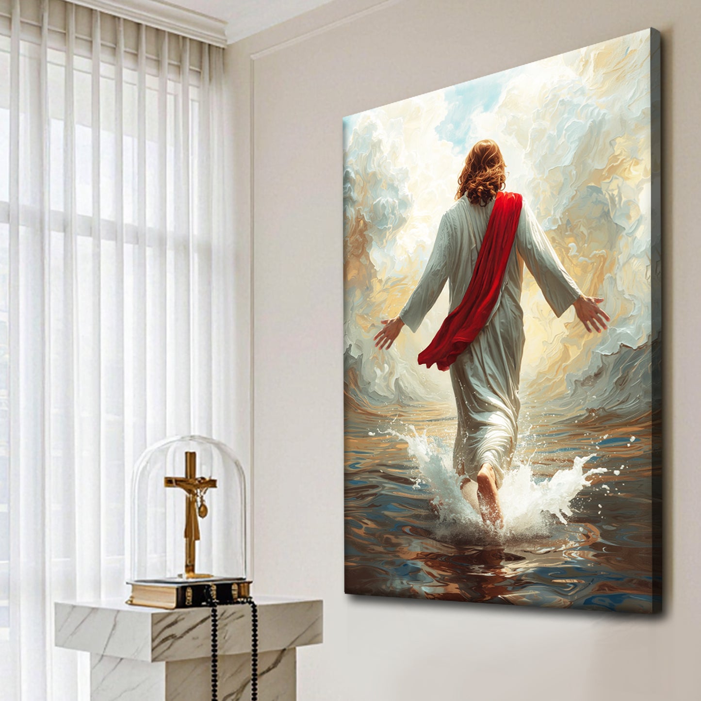 Jesus Christ Walking On Water Faith Wall Art IX