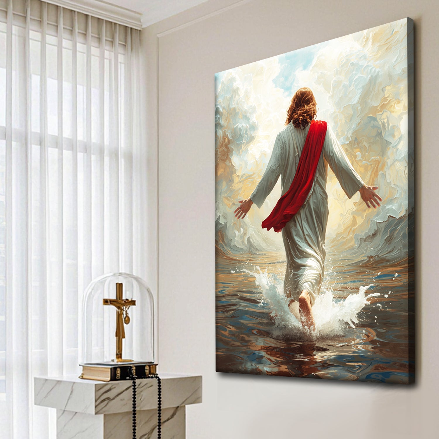 Jesus Christ Walking On Water Faith Wall Art IX
