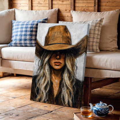 Chic Cowgirl Portrait Wall Art