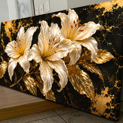 Golden Lily Radiance Wall Art