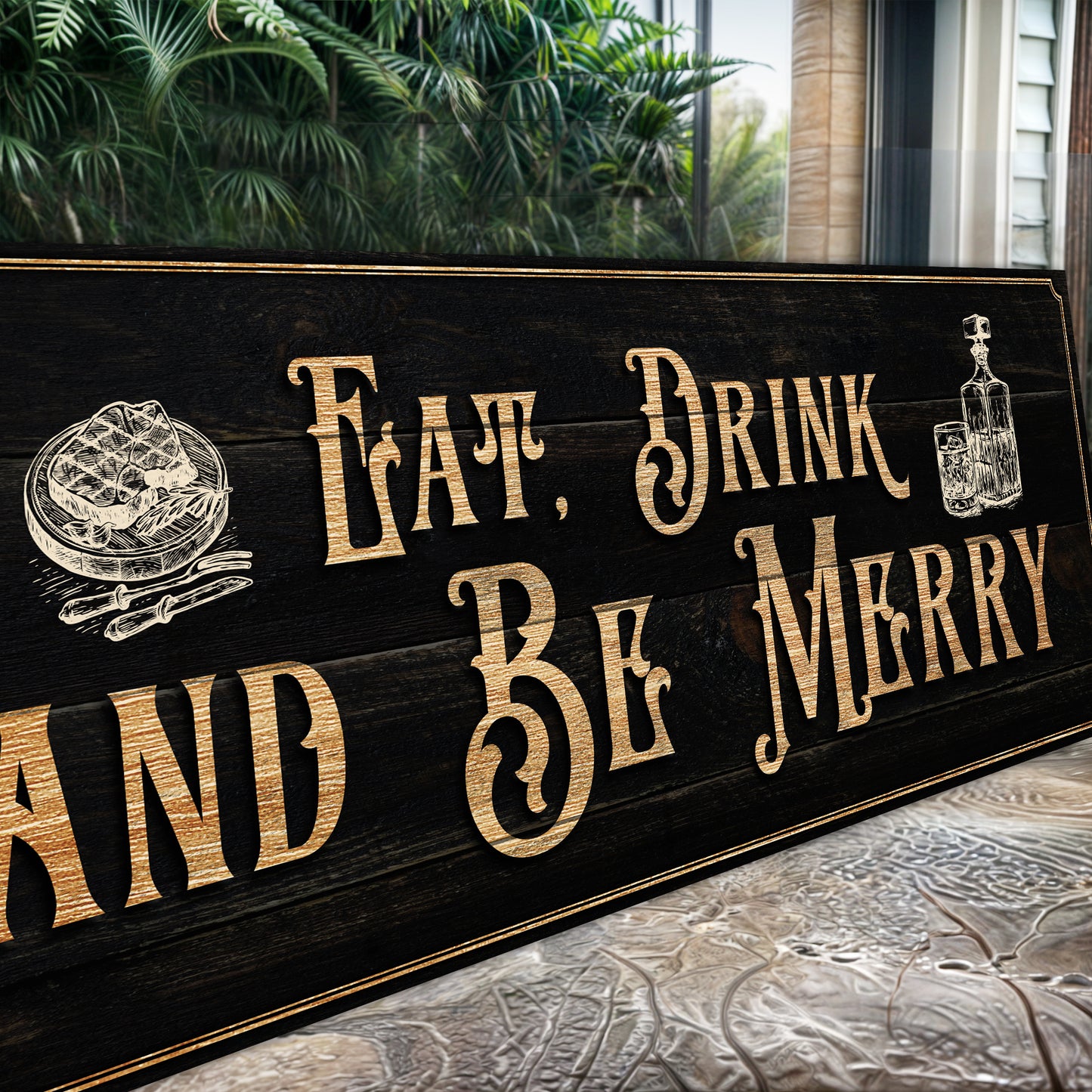 Eat, Drink And Be Merry Family Sign