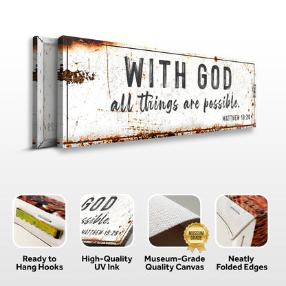 With God All Things Are Possible Sign Specs - Image by Tailored Canvases