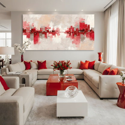 Abstract Red Wall Art
