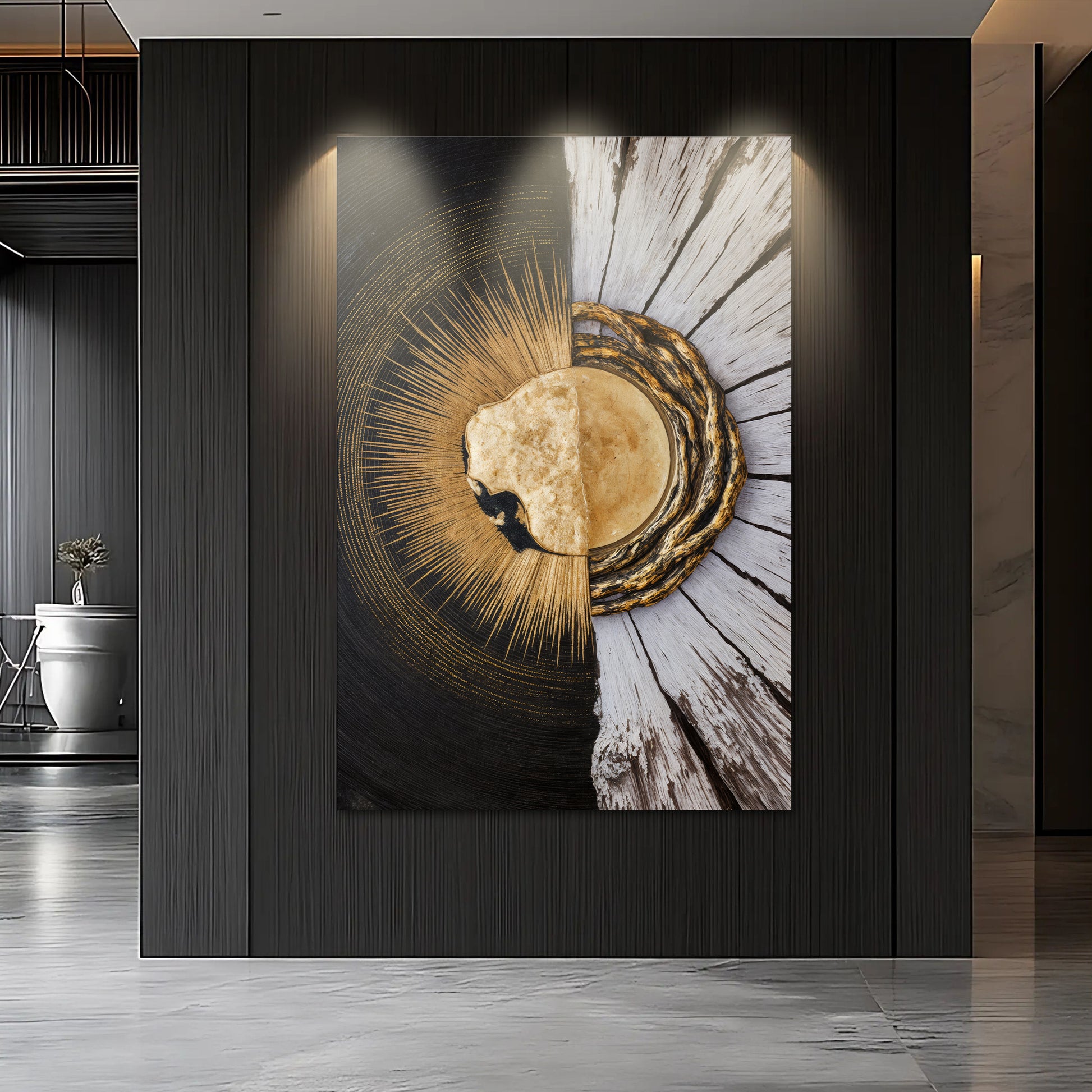 Metallic Gold Sunburst Wall Art