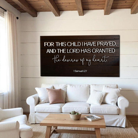 1 Samuel 1:27 - For This Child I Have Prayed Sign V