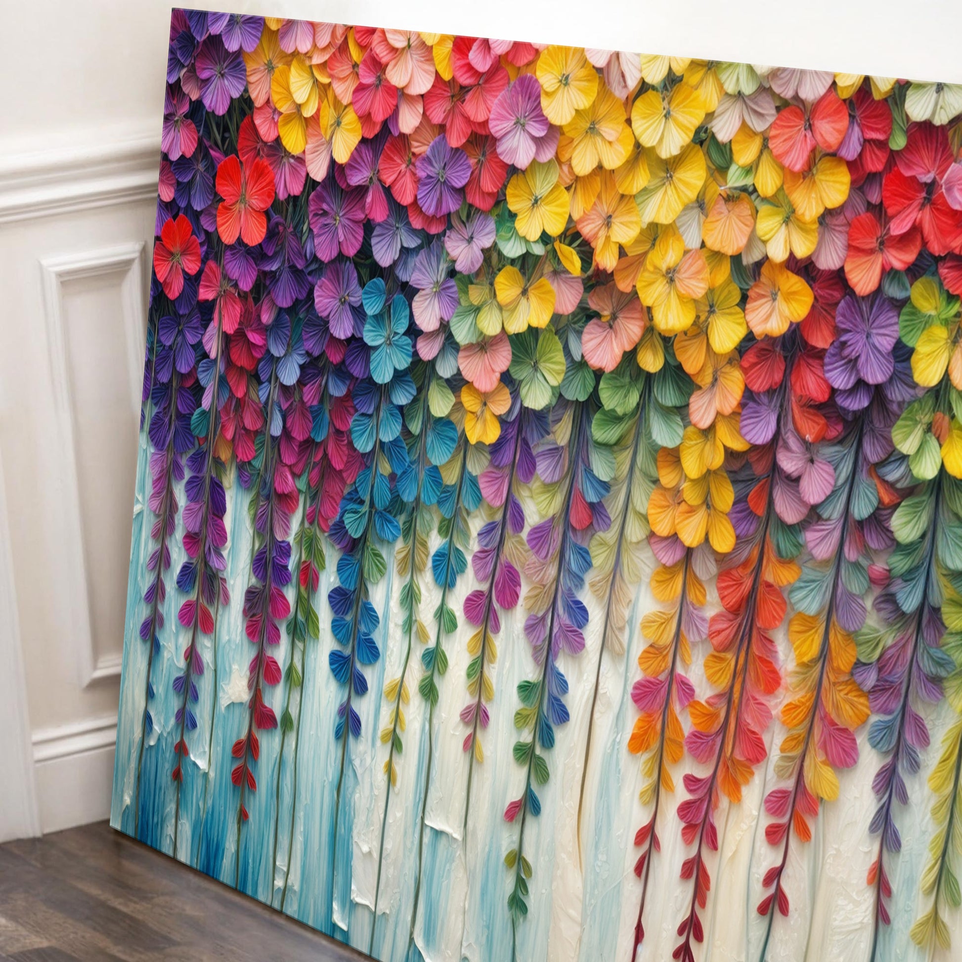 Cascade of Colors Impasto Wall Art