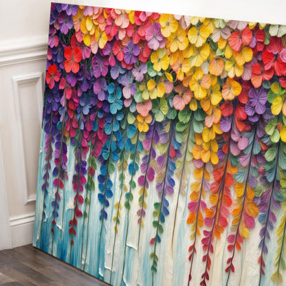 Cascade of Colors Impasto Wall Art