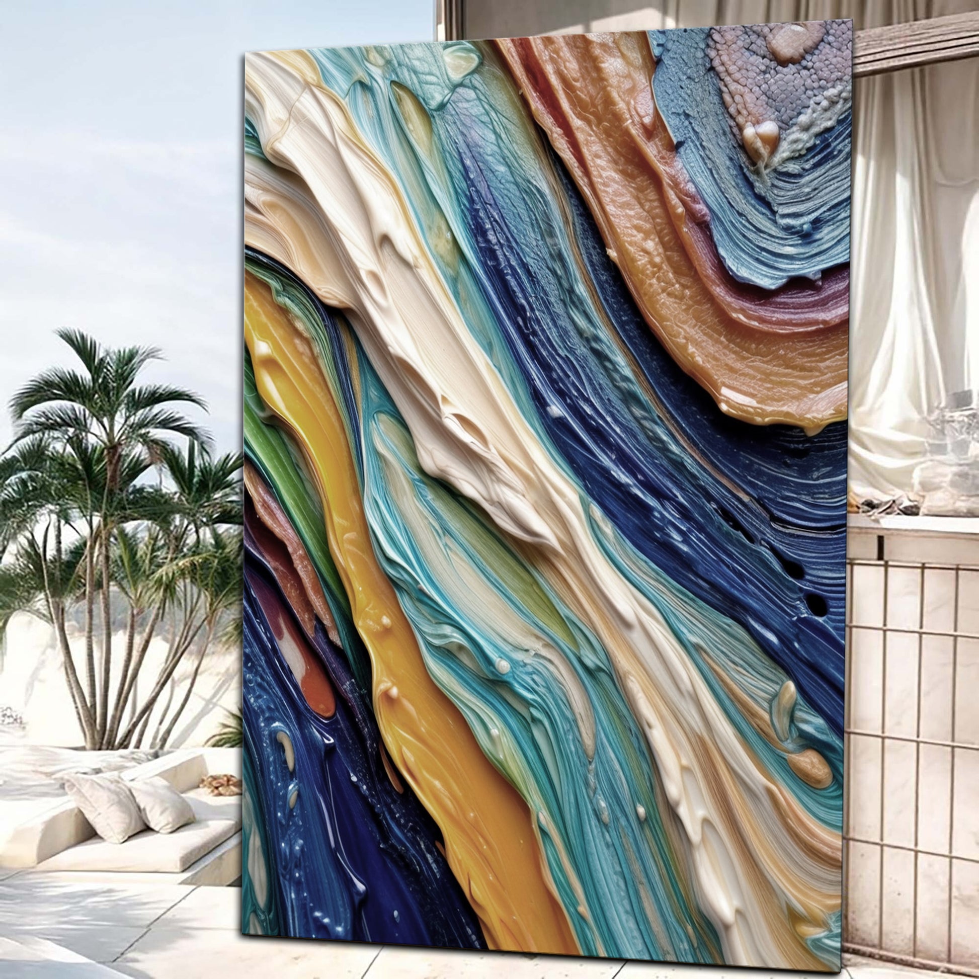 Ocean Waves Impasto Wall Art
