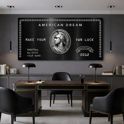 Personalized American Dream “Make Your Own Luck” Wall Sign III