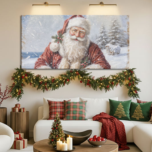 Vintage Santa Claus Christmas Wall Art