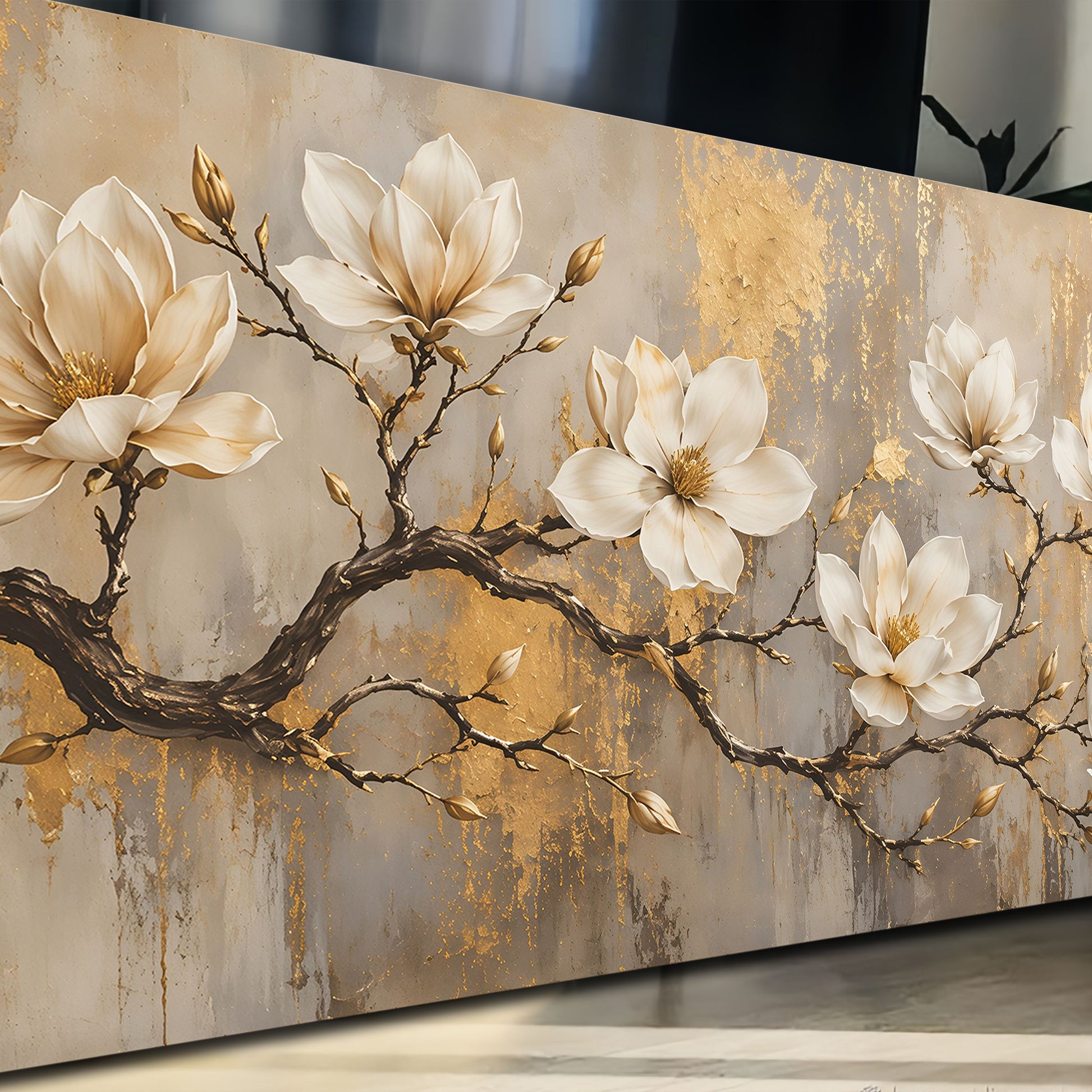Golden Magnolia Wall Art