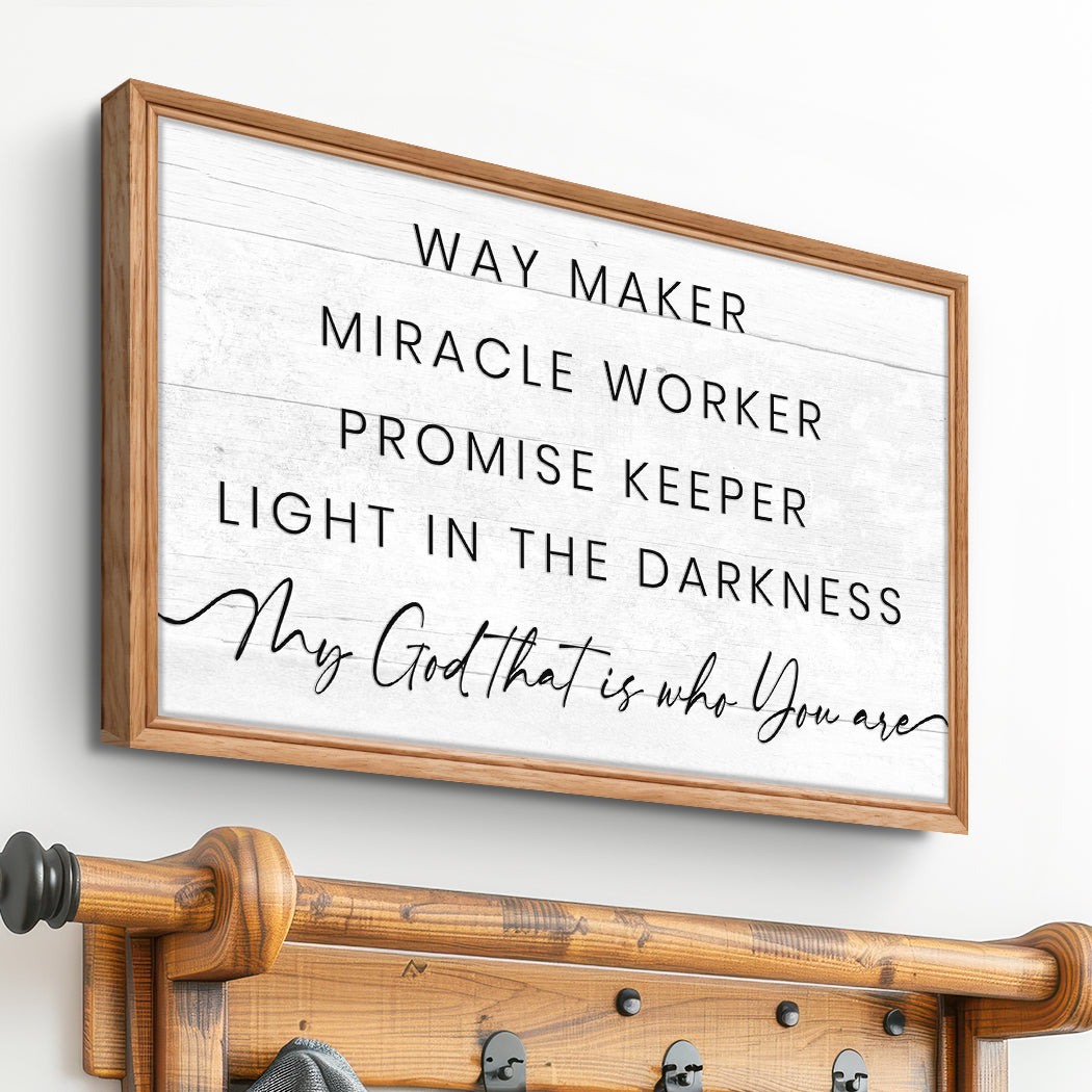 My God Way Maker Miracle Worker Faith Sign