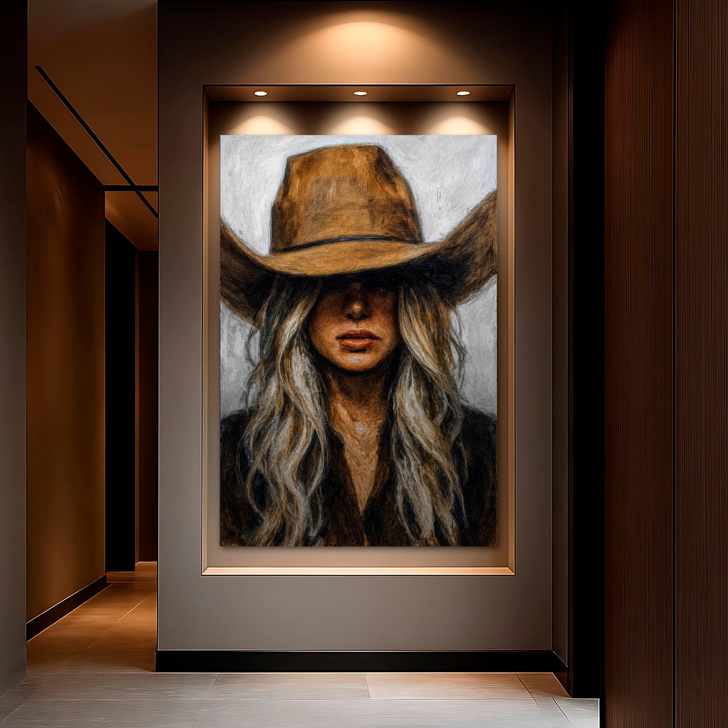 Chic Cowgirl Portrait Wall Art