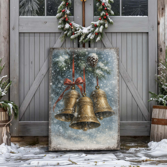 Vintage Christmas Bells Wall Art III