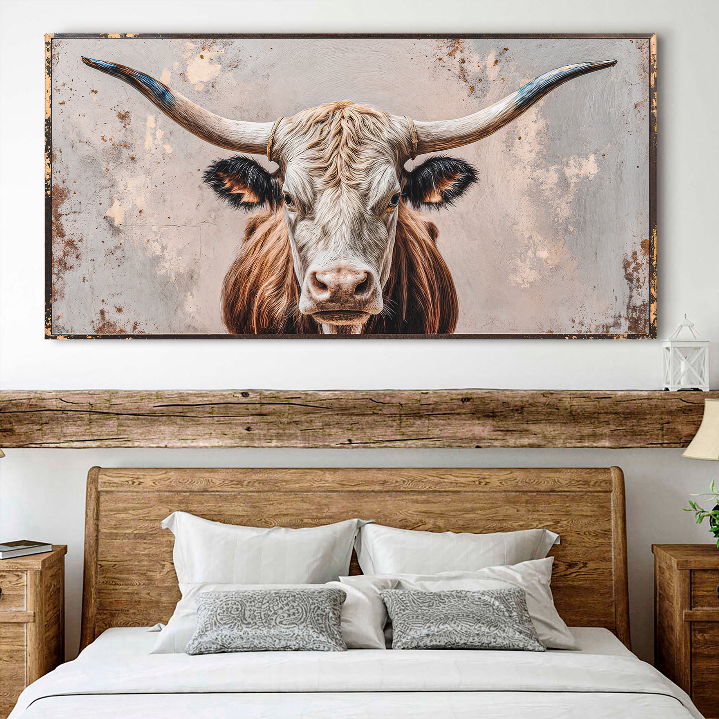 Texas Longhorn Gaze Abstract Wall Art